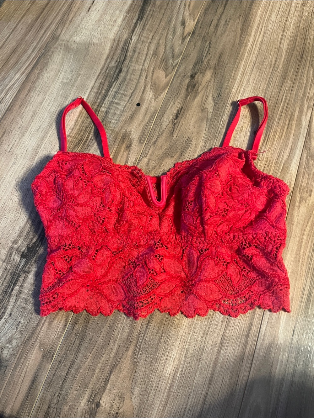 PINK Victoria's Secret Red Lace Bralette